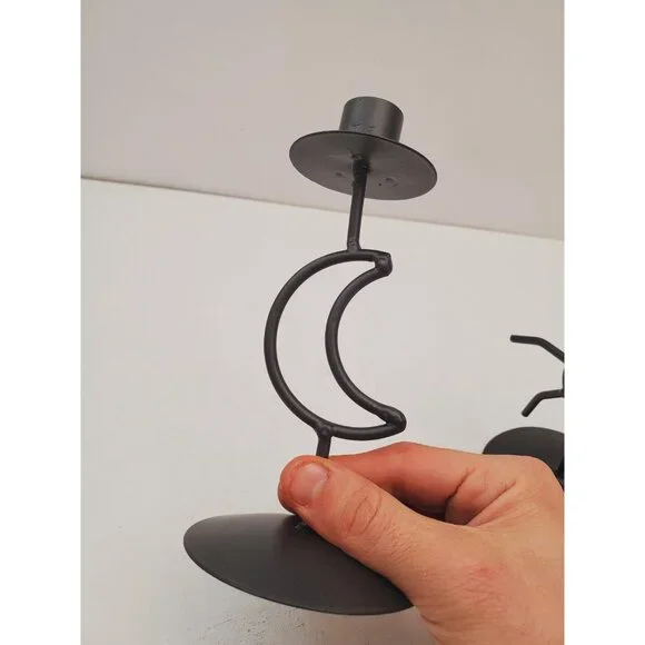 Celestial candlestick Metal star and moon candle holder Vintage altar decor Gift - Picture 10 of 10